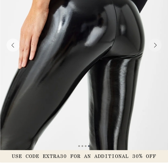 SPANX Shiny Black High-Waisted Leggings - Picture 4 of 4